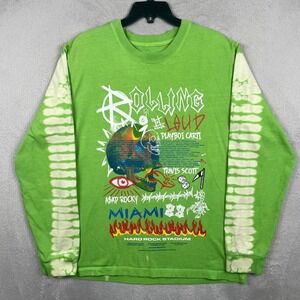 Rolling Loud 2023 Shirt Mens Large Green Bleached Miami Carti Uzi Graphic Tee